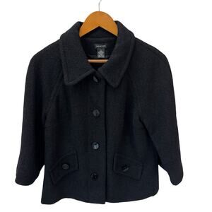 SPENCE Blazer Jacket Womens Small Black Retro Style Lady Coat Career Preppy